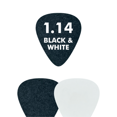 Delrin BLACK & WHITE - Standard Shape - 1.14mm - EGOpicks