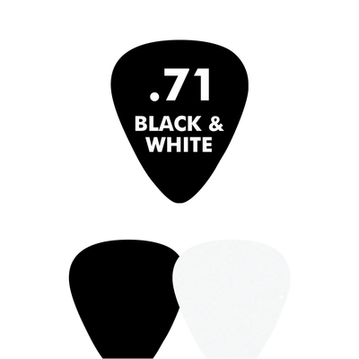 Celluloid BLACK & WHITE - Standard Shape - .71mm - EGOpicks