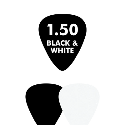 Celluloid BLACK & WHITE - Standard Shape - 1.50mm - EGOpicks