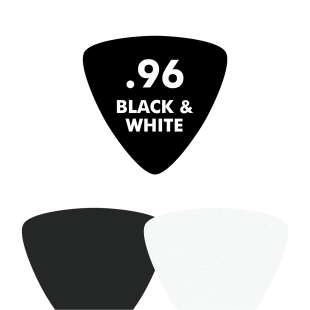 Celluloid BLACK & WHITE - Triangle Shape - .96mm - EGOpicks