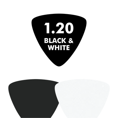 Celluloid BLACK & WHITE - Triangle Shape - 1.20mm - EGOpicks