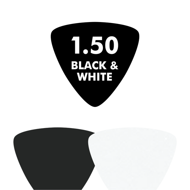 Celluloid BLACK & WHITE - Triangle Shape - 1.50mm - EGOpicks