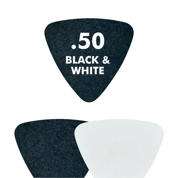 Delrin BLACK & WHITE - Triangle Shape - .50mm - EGOpicks