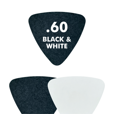 Delrin BLACK & WHITE - Triangle Shape - .60mm - EGOpicks