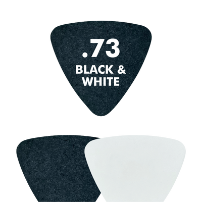 Delrin BLACK & WHITE - Triangle Shape - .73mm - EGOpicks