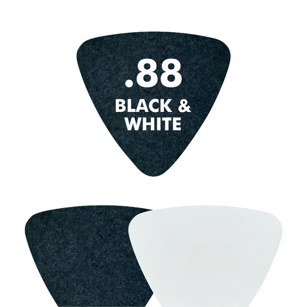 Delrin BLACK & WHITE - Triangle Shape - .88mm - EGOpicks