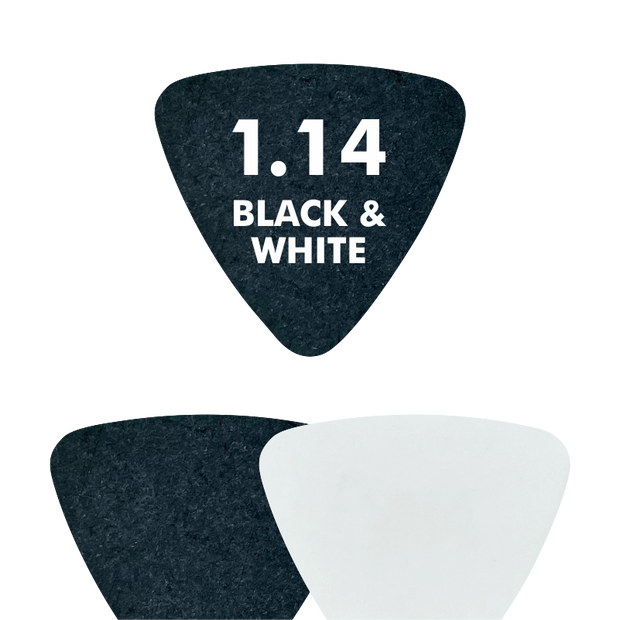 Delrin BLACK & WHITE - Triangle Shape - 1.14mm - EGOpicks