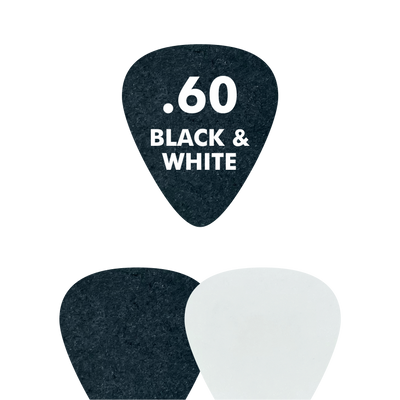 Delrin BLACK & WHITE - Standard Shape - .60mm - EGOpicks