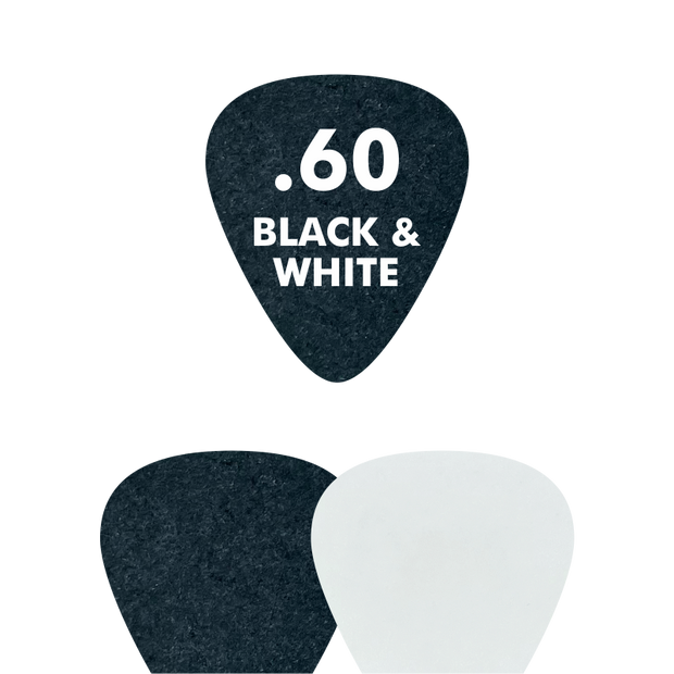Delrin BLACK & WHITE - Standard Shape - .60mm - EGOpicks