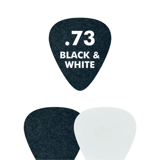 Delrin BLACK & WHITE - Standard Shape - .73mm - EGOpicks