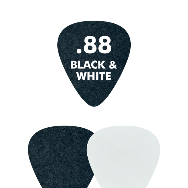 Delrin BLACK & WHITE - Standard Shape - .88mm - EGOpicks