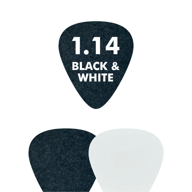 Delrin BLACK & WHITE - Standard Shape - 1.14mm - EGOpicks