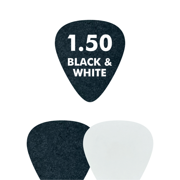 Delrin BLACK & WHITE - Standard Shape - 1.50mm - EGOpicks