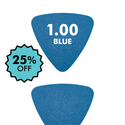 Delrin BLUE - Triangle Shape - 1.00mm - EGOpicks