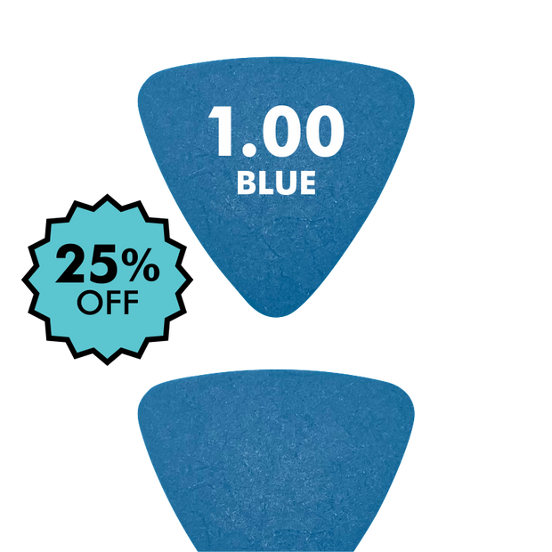 Delrin BLUE - Triangle Shape - 1.00mm - EGOpicks